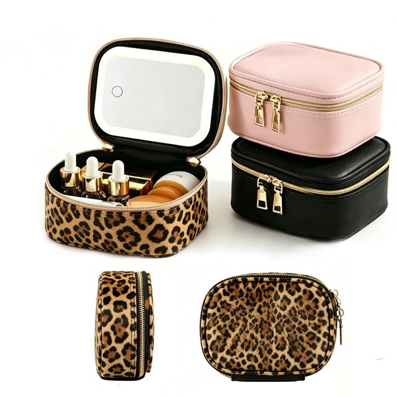Beauty Makeup Bag - Tragbare LED-Kosmetiktasche mit Eingebautem Spiegel Wiederaufladbare