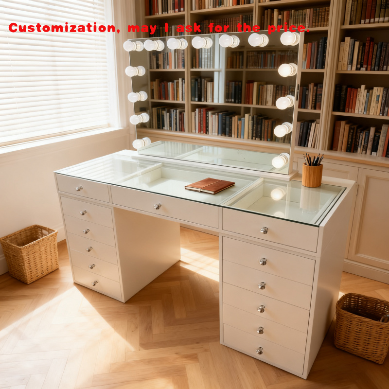 Beauty Makeup Usa - custom.LED-beleuchteter Spiegel-Make-up-Schminktisch – Schlafzimmer-Waschtischset im europäischen