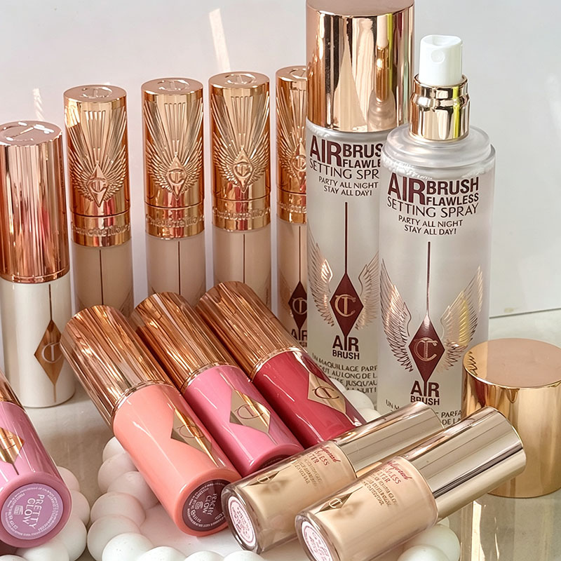 Makeup Fixing Mist - Charlotte 6-Farben-Concealer-Basis-Make-up-Stick, Fixierspray, gepresstes Puder, langanhaltend
