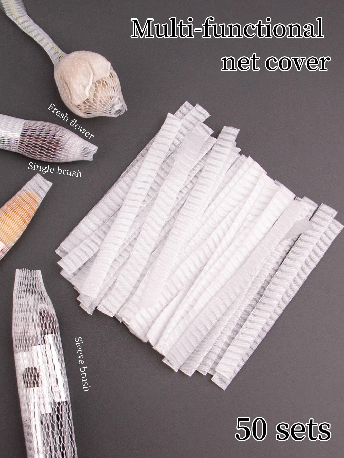 Beauty Makeup Kit - 50-teiliges Make-up-Pinsel-Schutznetz-Set, Rosen-Gaze-Set, Make-up-Pinsel-Schutznetz-Set, Blumen-Schutznetz-Set