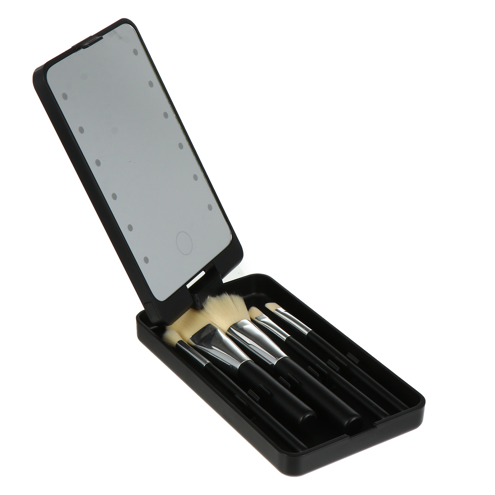 Beauty Makeup Vanity Set - 5-teiliges LED-Licht-Make-up-Spiegel-Set, faltbarer, drehbarer Reisespiegel mit