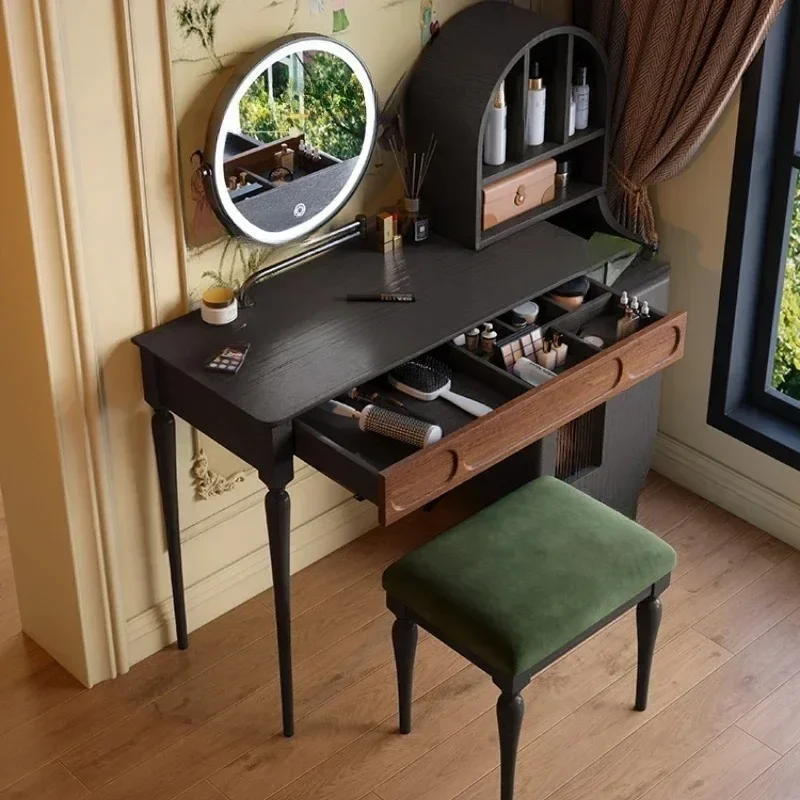 Beauty Makeup Vanity Set - Organizer Schwarzer Schminktisch mit Schublade und