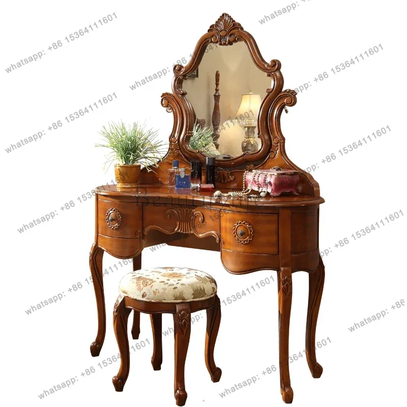 Beauty Makeup Vanity Set - yj9 Brauner Aufbewahrungs-Schminktisch, ästhetisches komplettes Set,