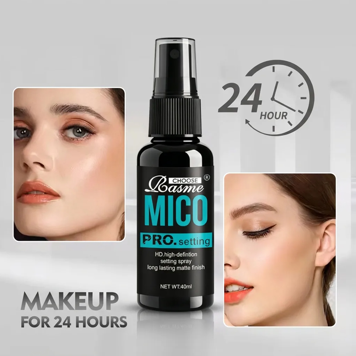 Makeup Fixing Mist - Wählen Sie Rasme MICO Make-up-Spray, langanhaltend,