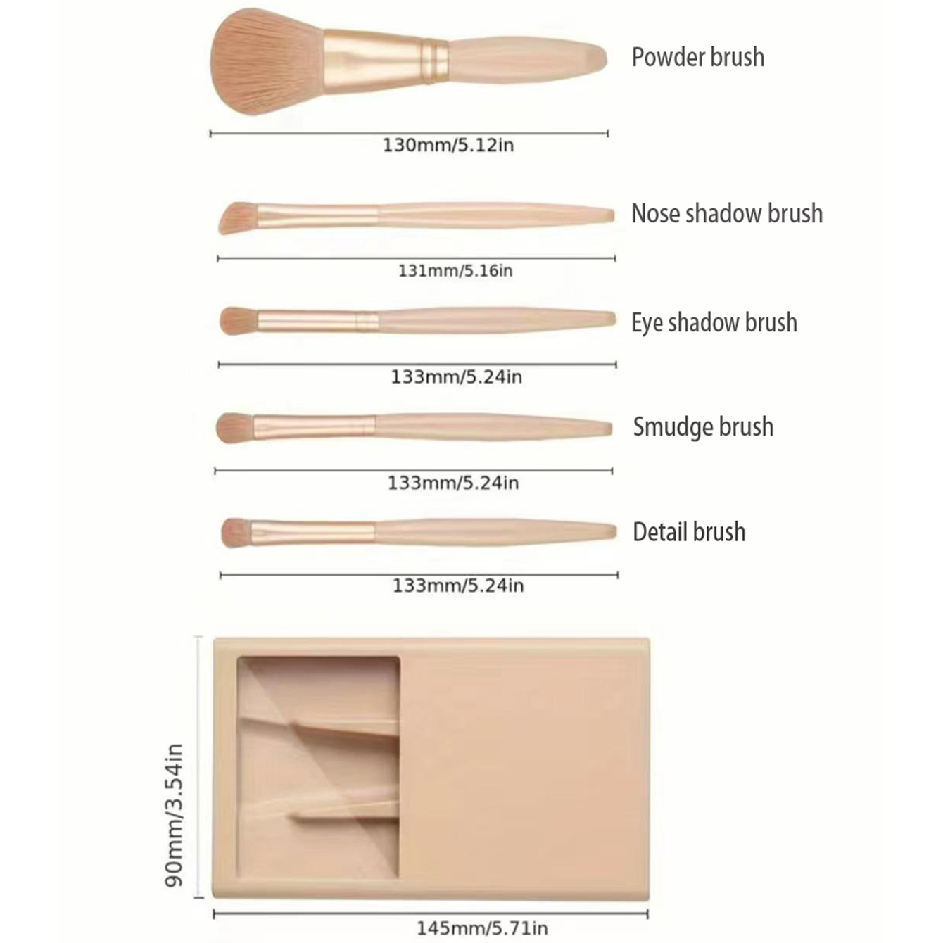 5-teiliges Kosmetikpinsel-Set  – Beauty Makeup Kit Bewertung und Preis