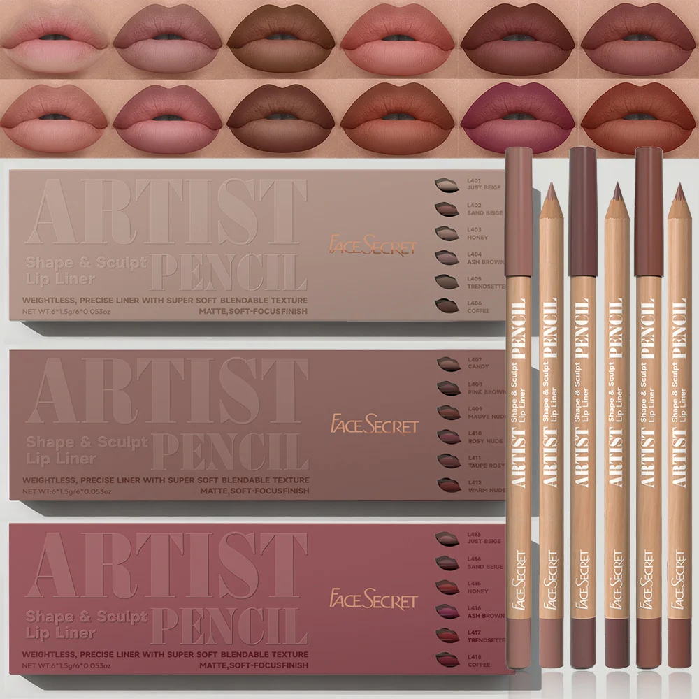 6 teile/satz Künstler Gesicht  – Lip Liner Pencil Bewertung und Preis